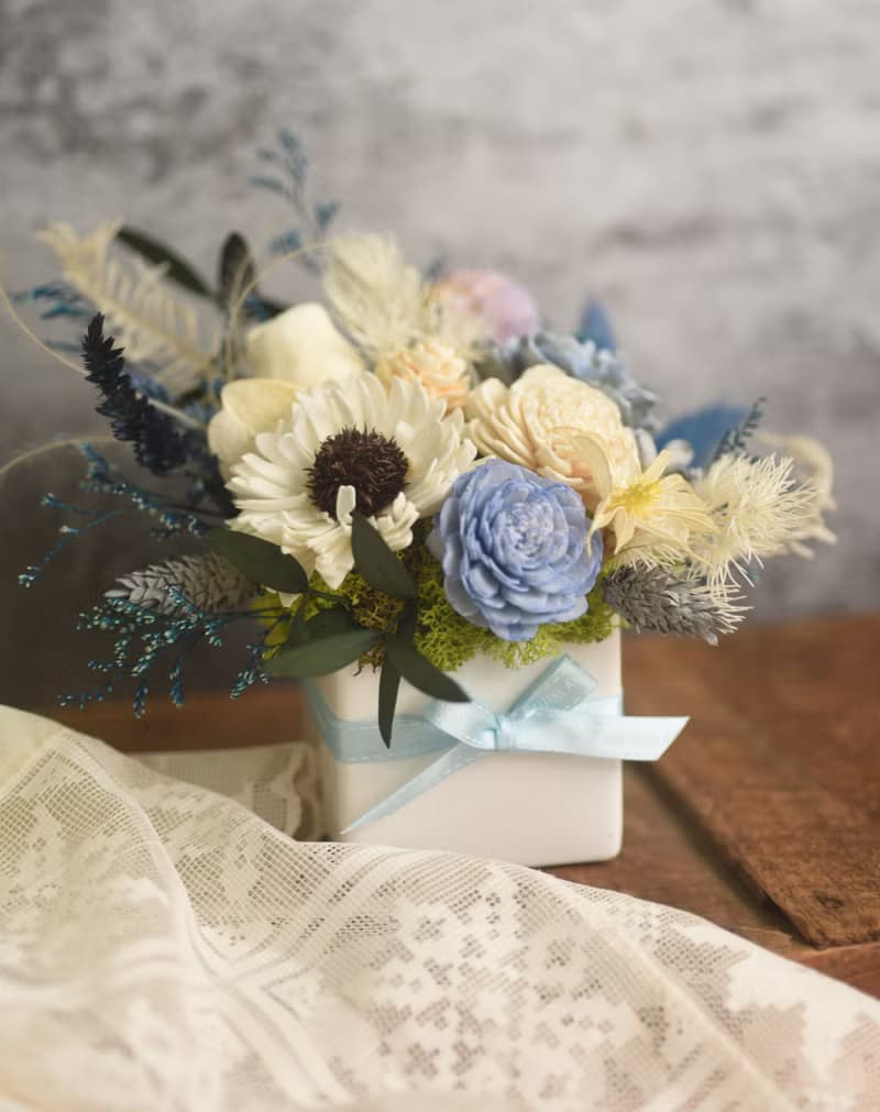 乾燥花禮 開幕盆花 紀念花禮 喬遷盆花 擴香花 母親節 湛藍之海