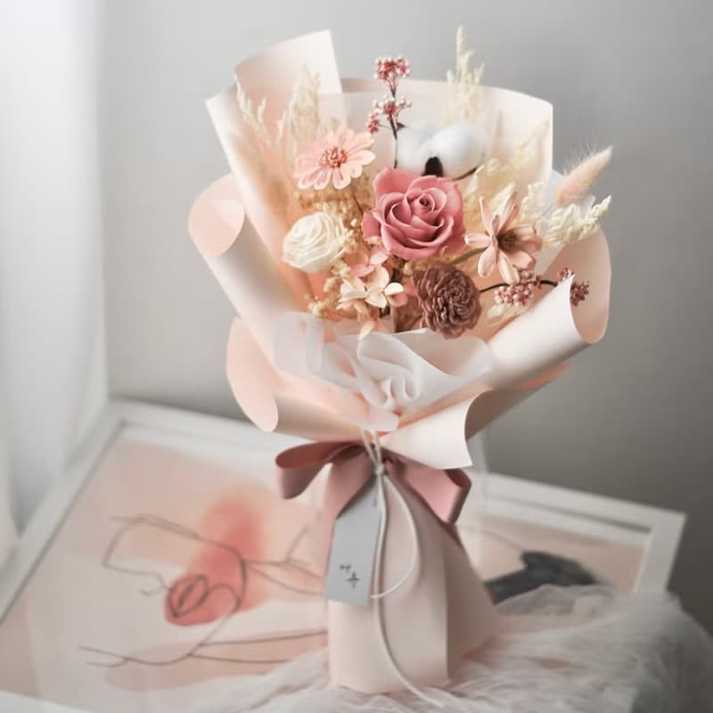 【艸弄Garden Lane Floral】芭比粉玫瑰花束 情人節花束/求婚花束