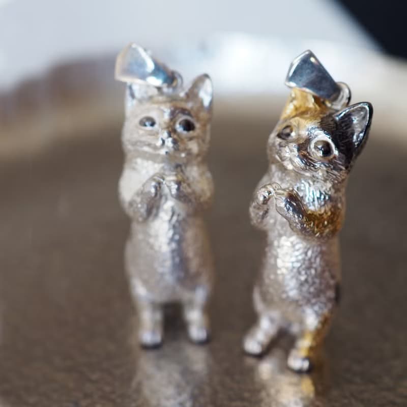 お願いBig猫Silverペンダントトップ