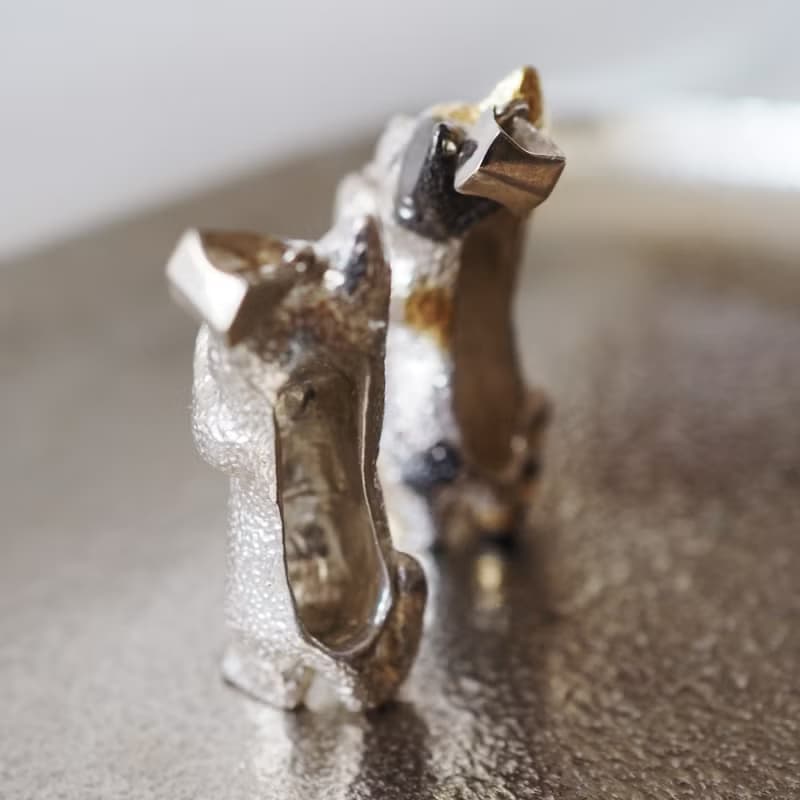 お願いBig猫Silverペンダントトップ