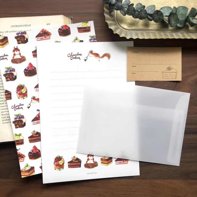 Letterset  Chocolate Cakes チョコレートケーキのレターセット　バレンタイン