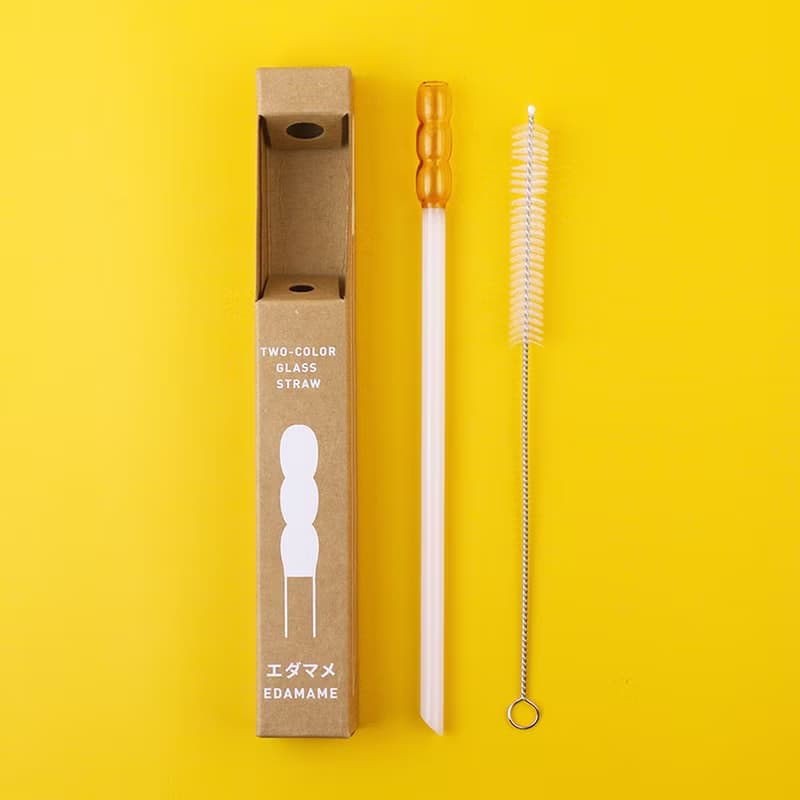 好玻 GOODGLAS | 雙色吸管單入組-白&黃/圓球款