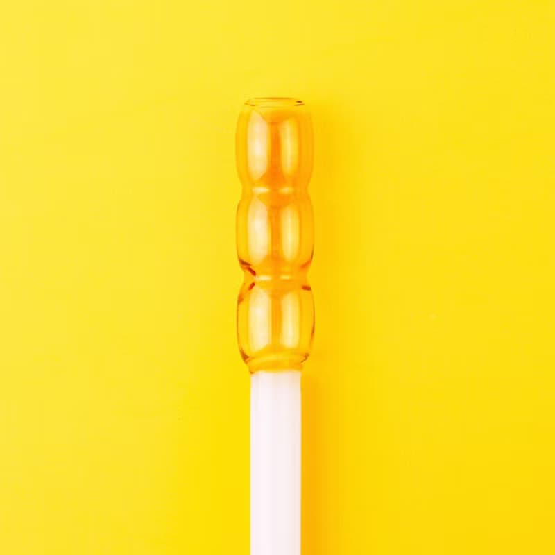 好玻 GOODGLAS | 雙色吸管單入組-白&黃/圓球款