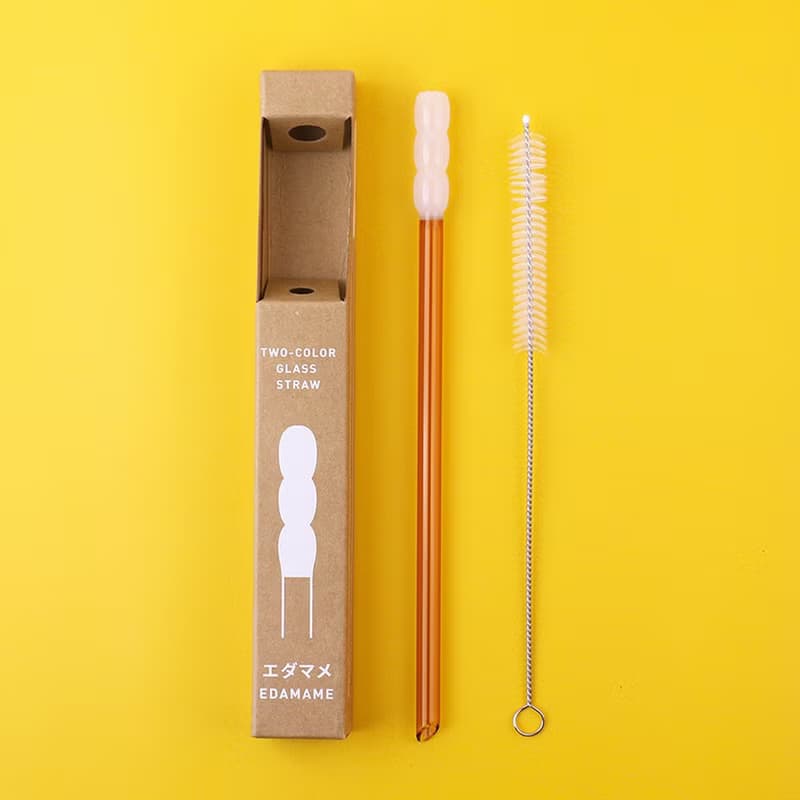 好玻 GOODGLAS | 雙色吸管單入組-白&黃/圓球款