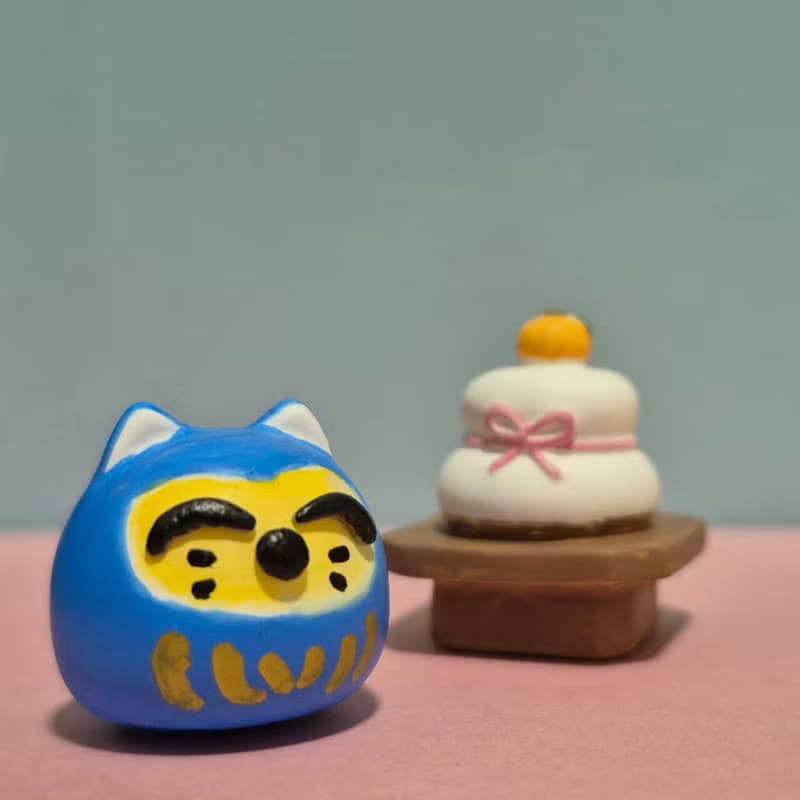 【糰子猫】8色達摩造型汽車擺件
