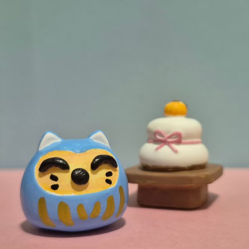 【糰子猫】8色達摩造型汽車擺件