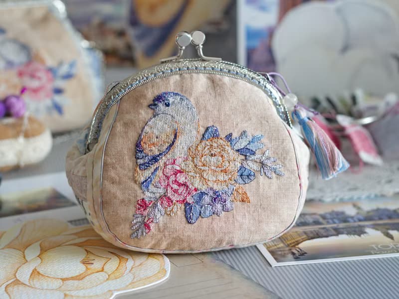 【數位】Moonlight Bird and Flowers Bouquet PDF cross stitch pattern 鸟花十字绣