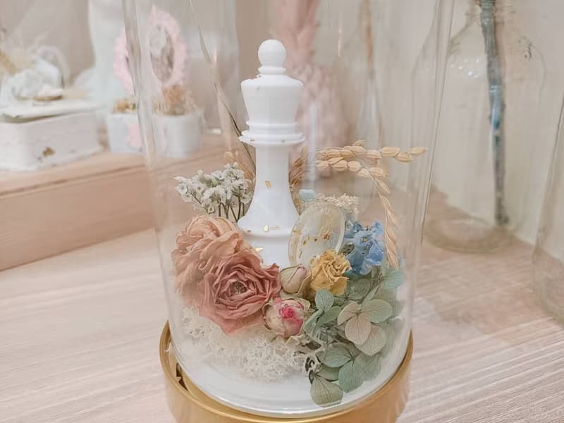 【體驗】黑白棋風玻璃中乾燥花藝課程