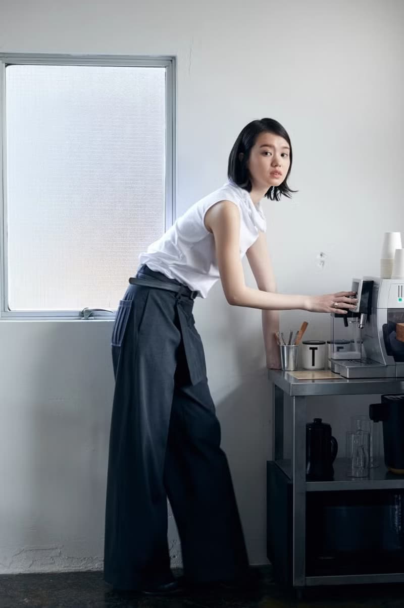日系復古 百褶搭片裙褲 直筒長褲