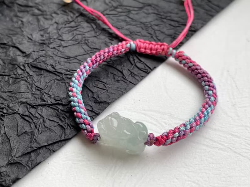 快速出貨 天然緬甸玉翡翠貔貅手鍊 招財 保平安 防小人 開運