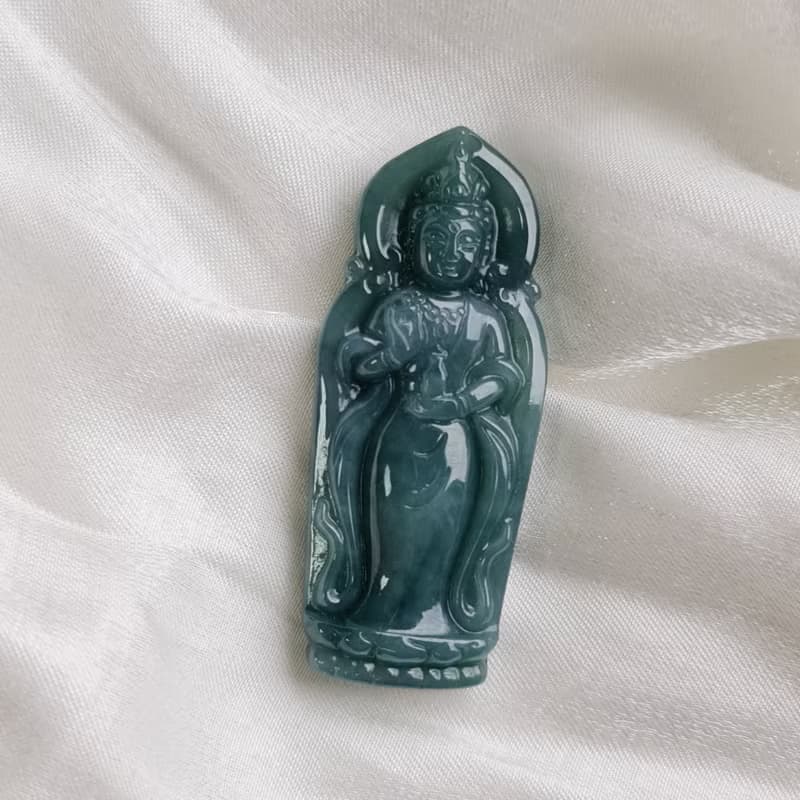危藍站姿觀音 | 天然A貨翡翠