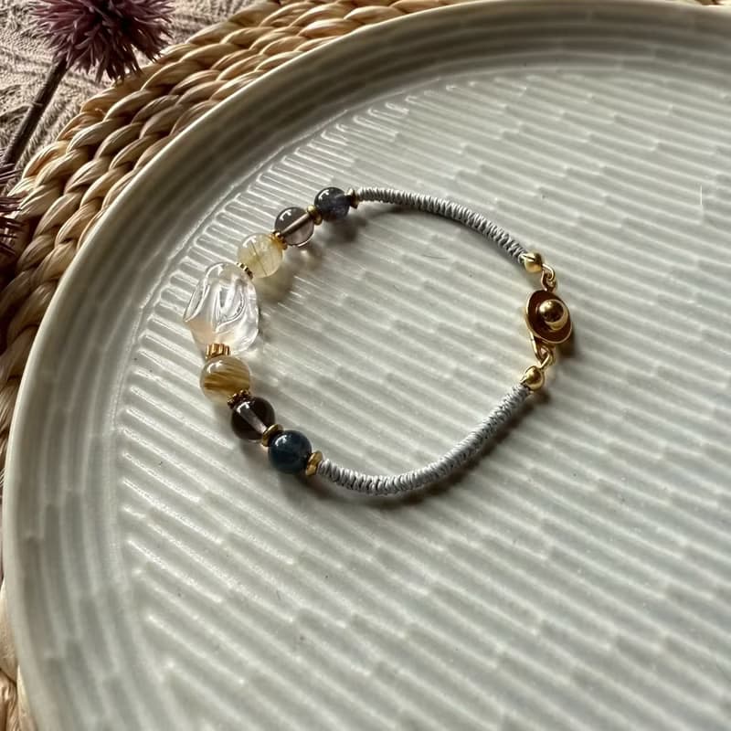 紅兔毛兔兔優雅編織手鍊