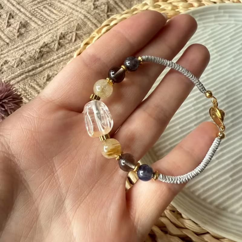 紅兔毛兔兔優雅編織手鍊