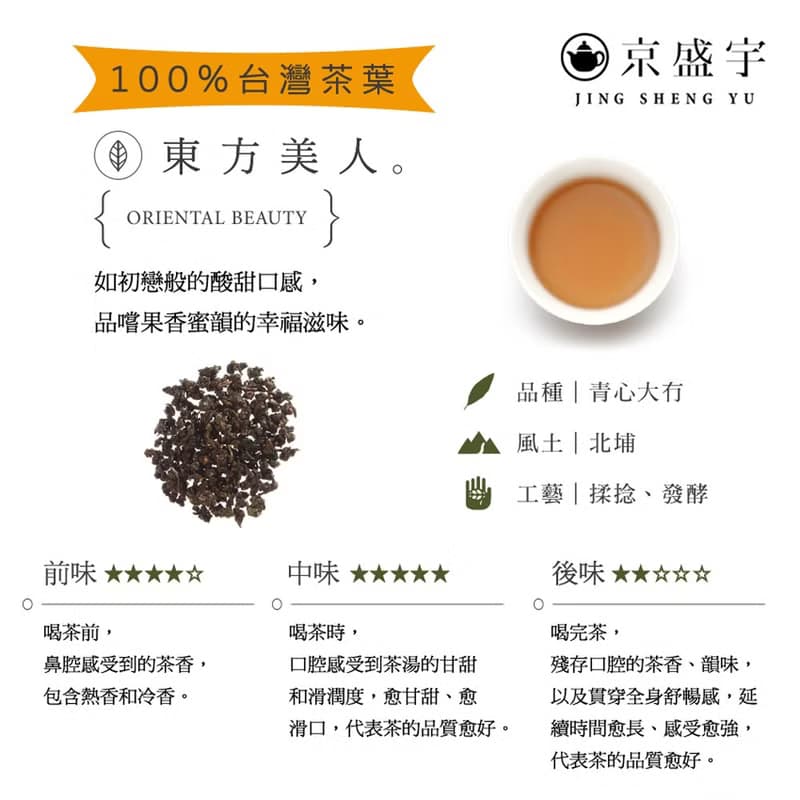 京盛宇【茶葉】東方美人100g-品味罐