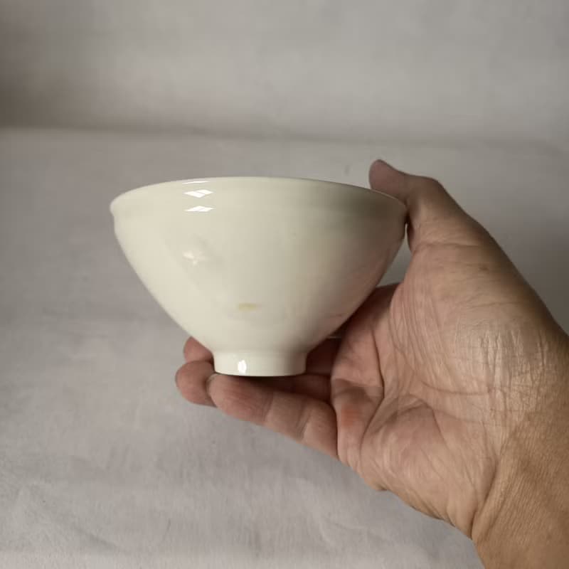 天目茶碗白釉瓷胎