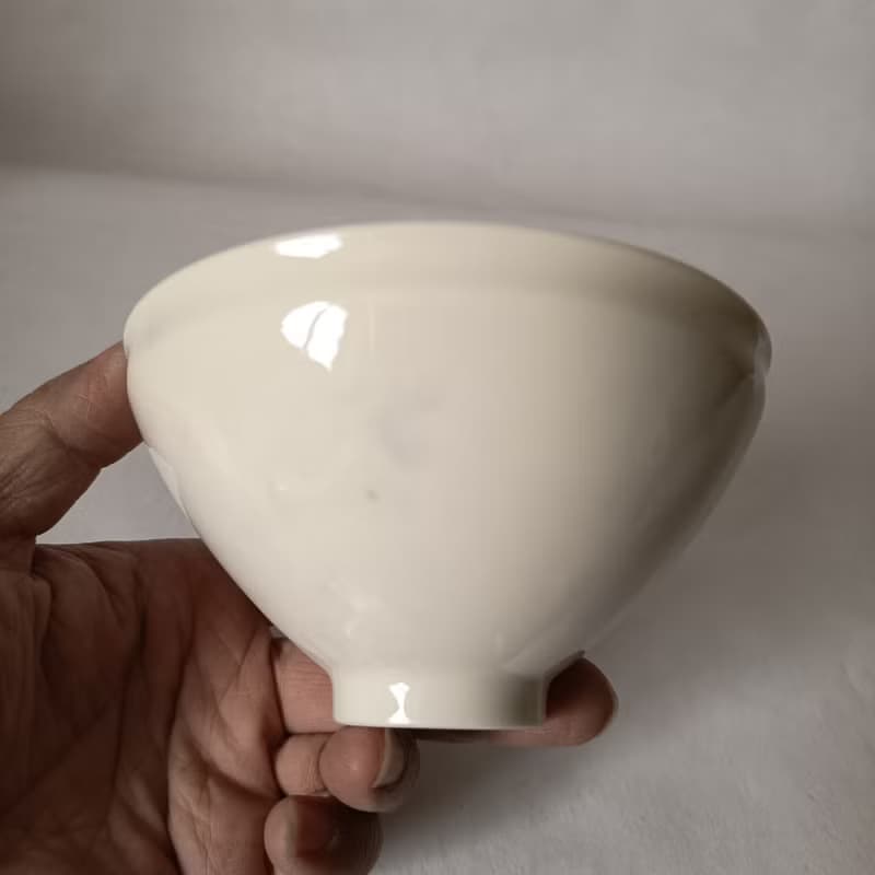 天目茶碗白釉瓷胎