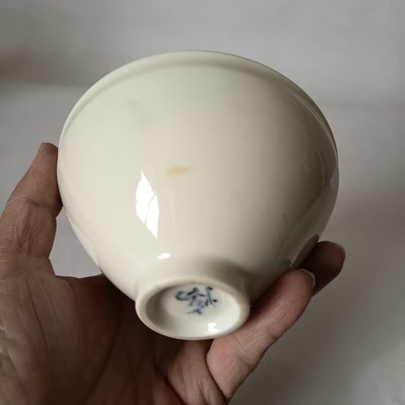 天目茶碗白釉瓷胎