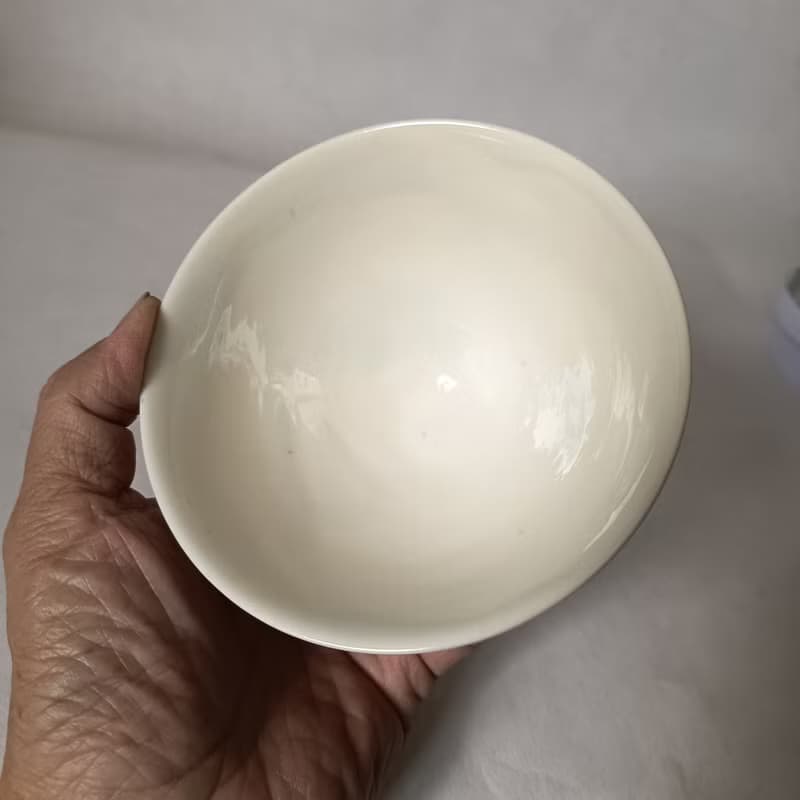 天目茶碗白釉瓷胎