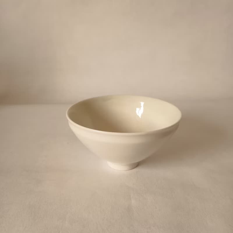 天目茶碗白釉瓷胎