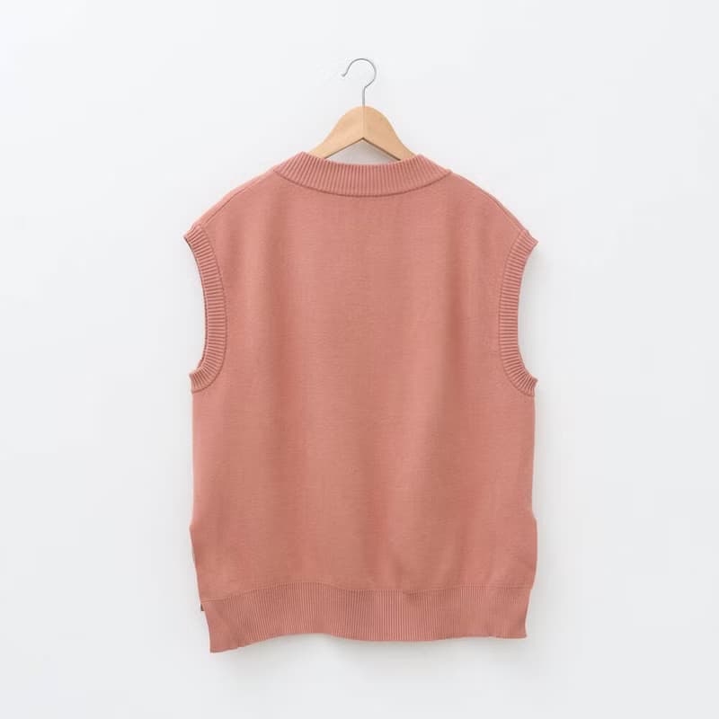 針織毛衣背心/軟冬綻花/海棠八哥2號/淡漠霧橘