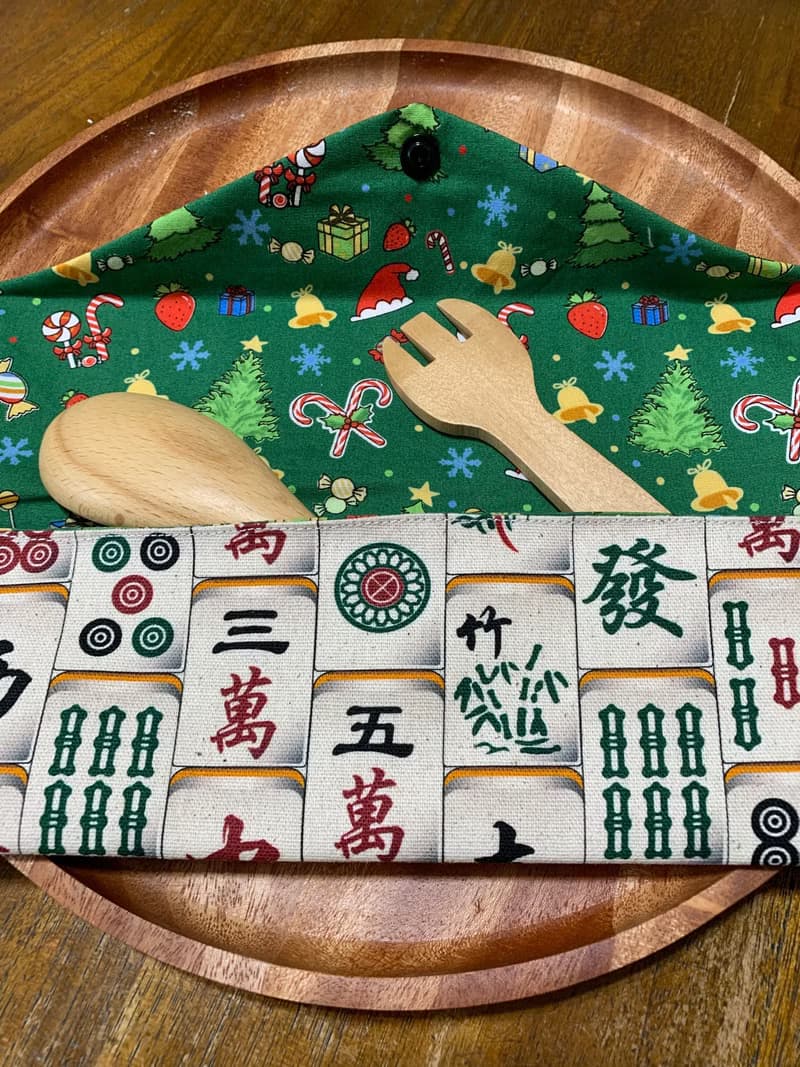 文青風環保純棉筷袋 大三元 原胚米白 日本 潮物 收納 手作餐具