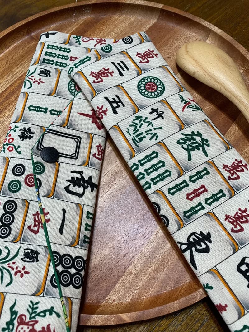 文青風環保純棉筷袋 大三元 原胚米白 日本 潮物 收納 手作餐具