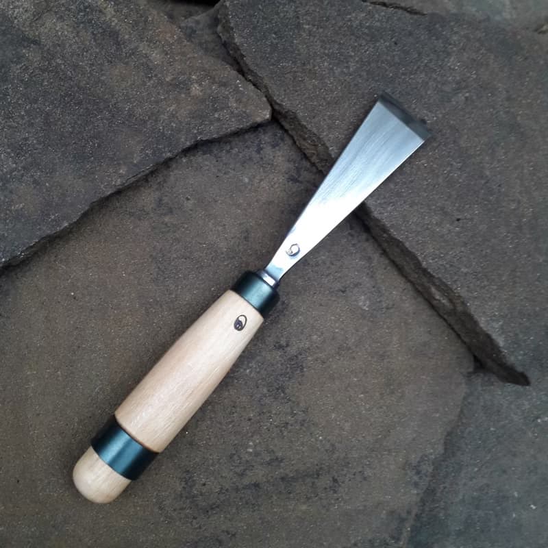 Forged chisel. Heavy Duty. Flat chisel. Fish Tail. Forged tool for woodcarving.