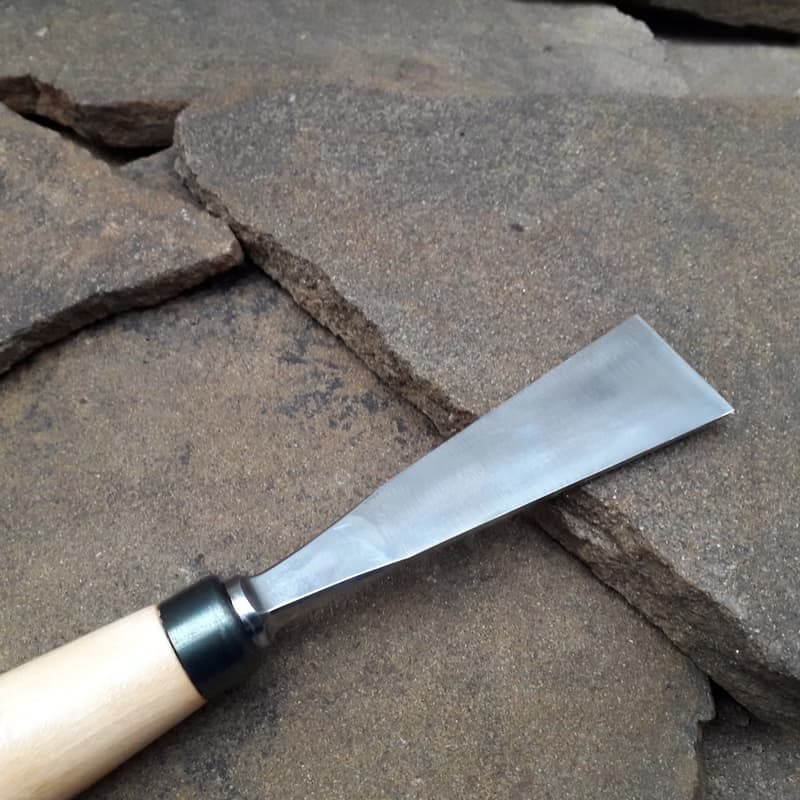 Forged chisel. Heavy Duty. Flat chisel. Fish Tail. Forged tool for woodcarving.