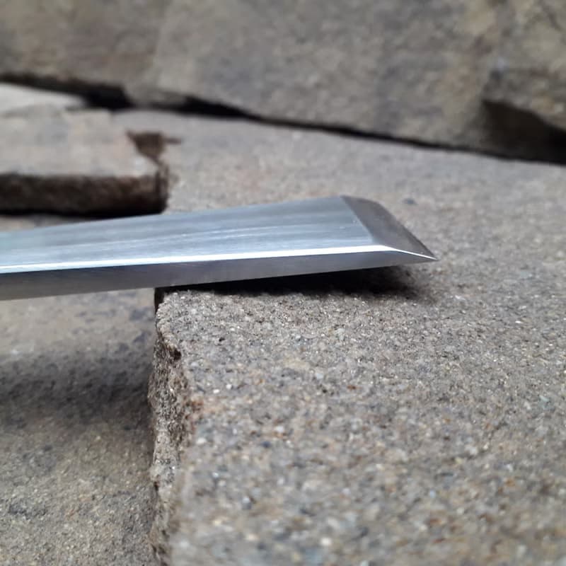 Forged chisel. Heavy Duty. Flat chisel. Fish Tail. Forged tool for woodcarving.