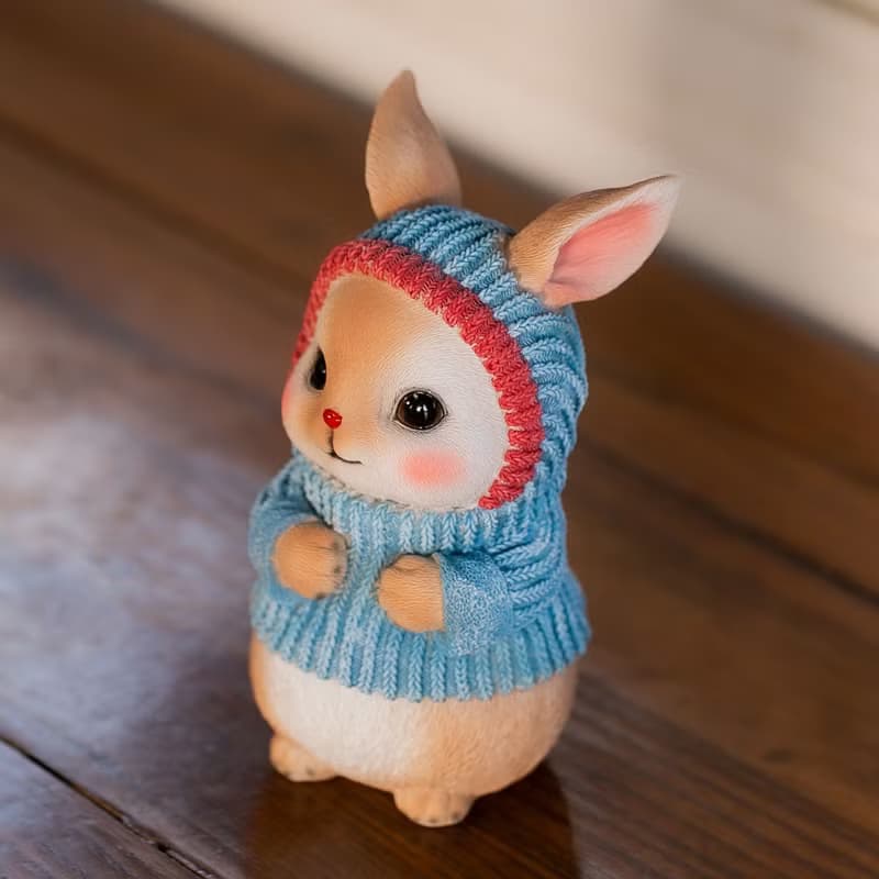 デバリエ ウサギ 置物 インテリア ガーデニング オーナメント レジン製 ニット帽 誕生日プレゼント 女性 ギフト 最適なプレゼント 正規品 cb014d