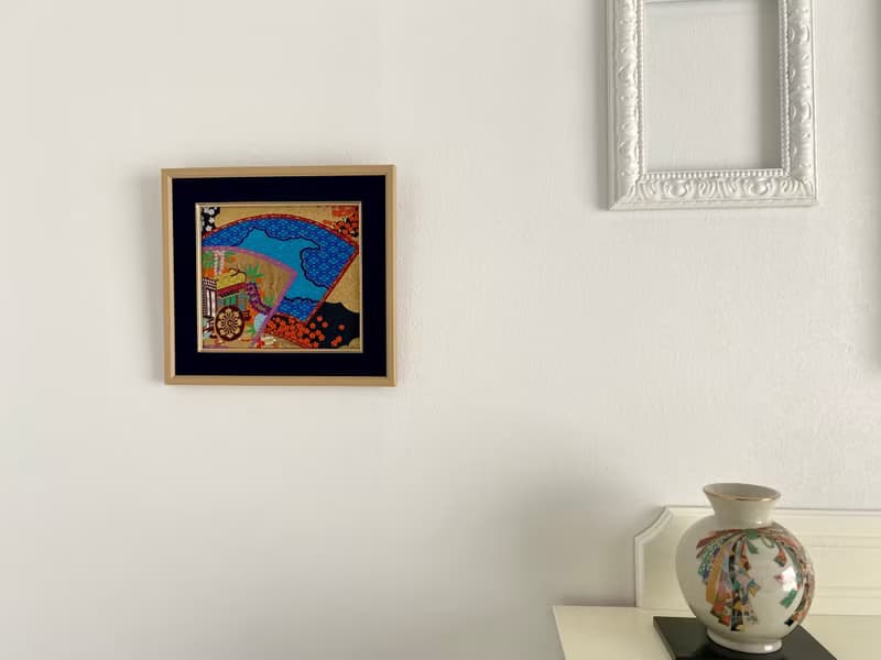 きものからつくるアートパネル　033　縁起物　壁掛け　絵画　1点もの