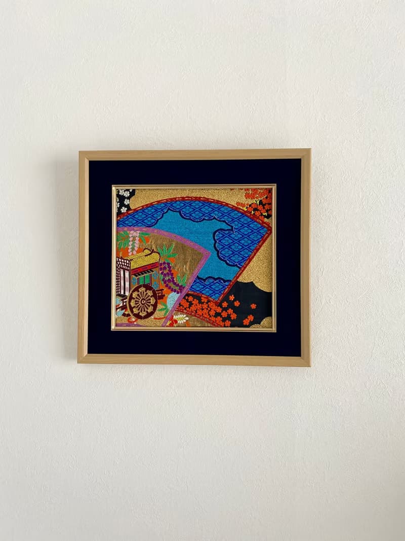 きものからつくるアートパネル　033　縁起物　壁掛け　絵画　1点もの