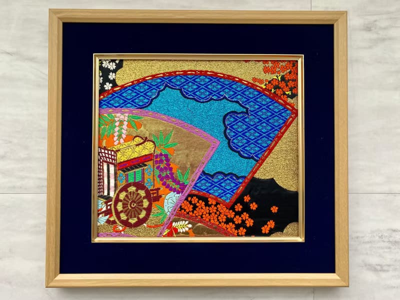 きものからつくるアートパネル　033　縁起物　壁掛け　絵画　1点もの