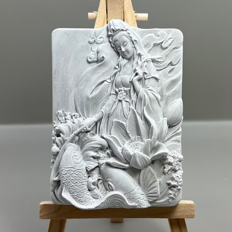 清水模軟裝設計 佛像擺飾(十二) 香氛擺件 水泥軟裝 附木架