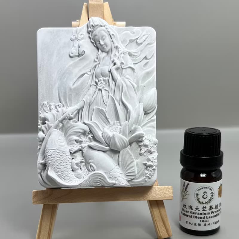 清水模軟裝設計 佛像擺飾(十二) 香氛擺件 水泥軟裝 附木架