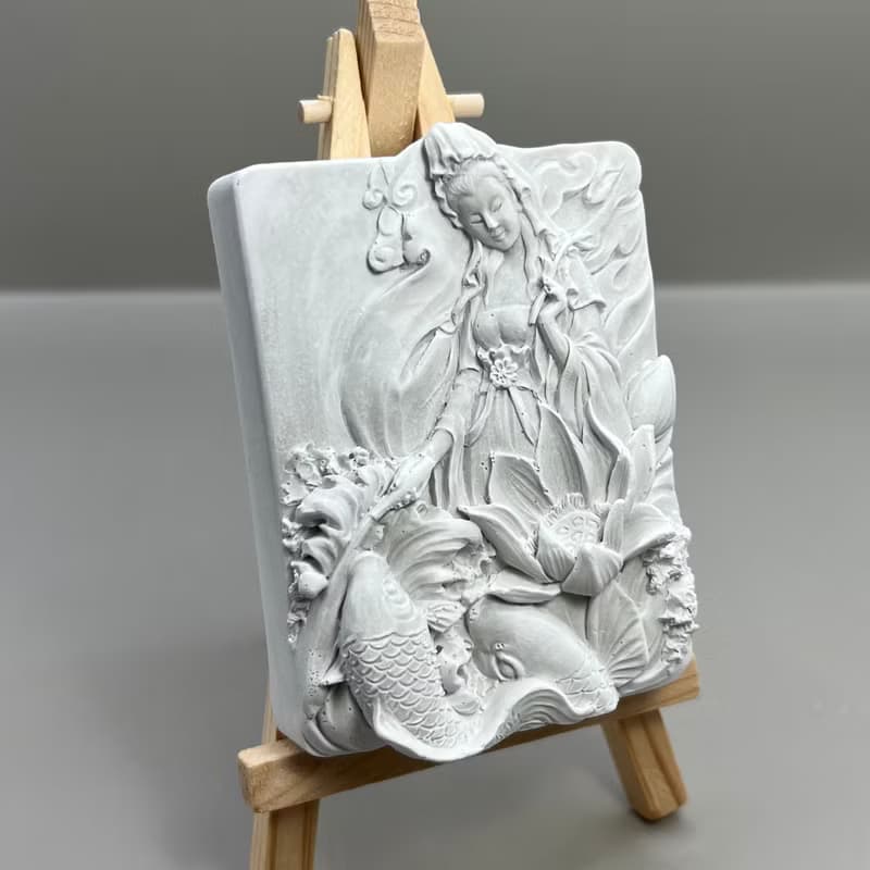 清水模軟裝設計 佛像擺飾(十二) 香氛擺件 水泥軟裝 附木架