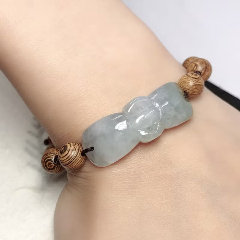 冰種翡翠蝴蝶結編織手鍊 | 天然緬甸A貨翡翠 | 送禮