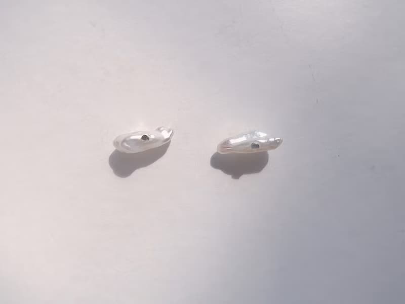 925純銀 雲端日出 不規則形珍珠 耳環 耳夾 一對