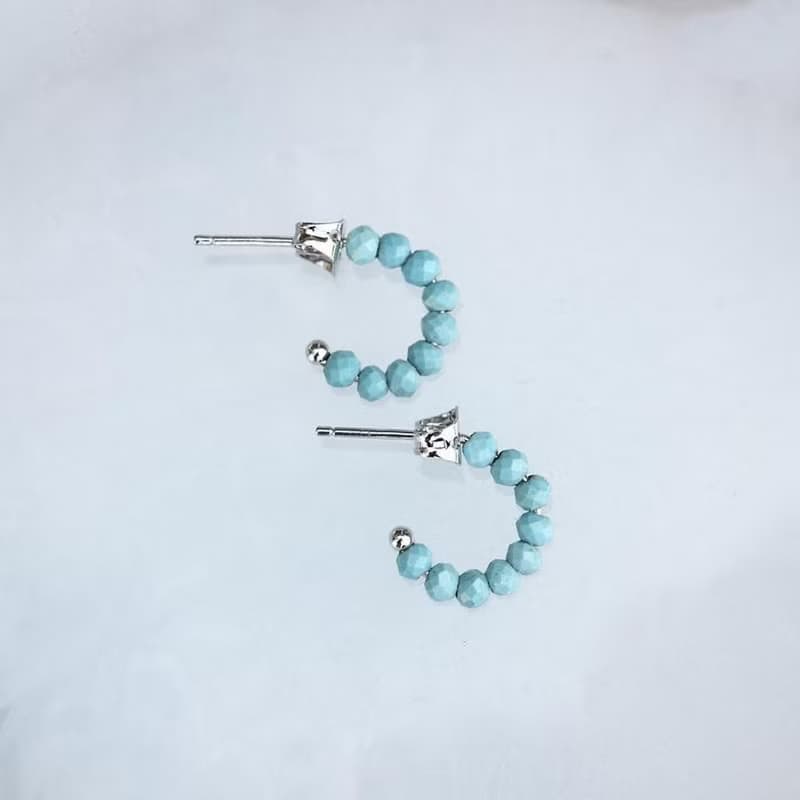 Pura Vida 美國手工 TURQUOISE 綠松石圓圈耳環