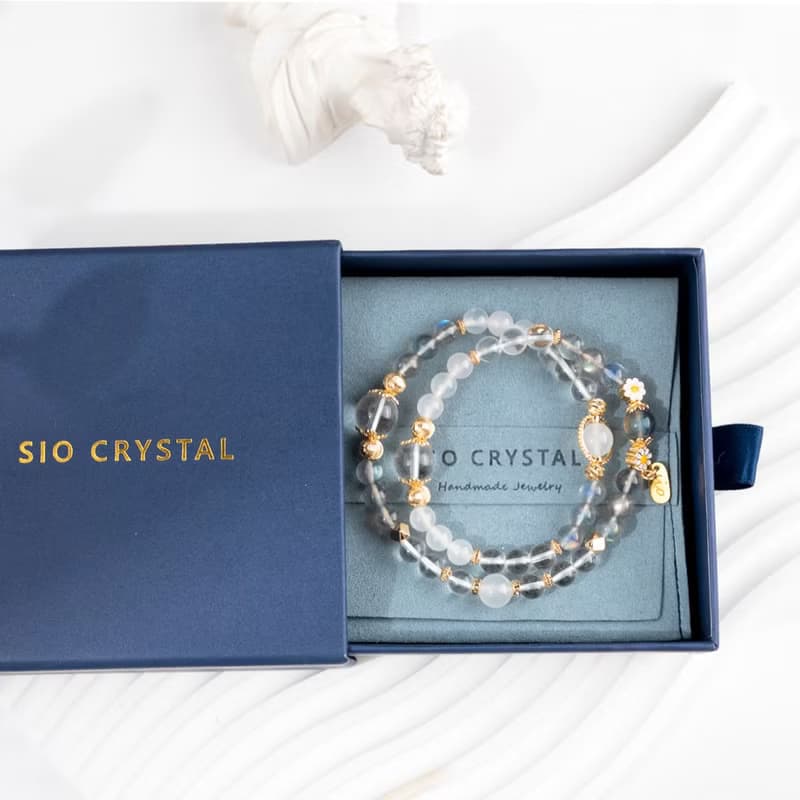 【纏綿】山荷仙境-白水晶白瑪瑙月光石手鍊