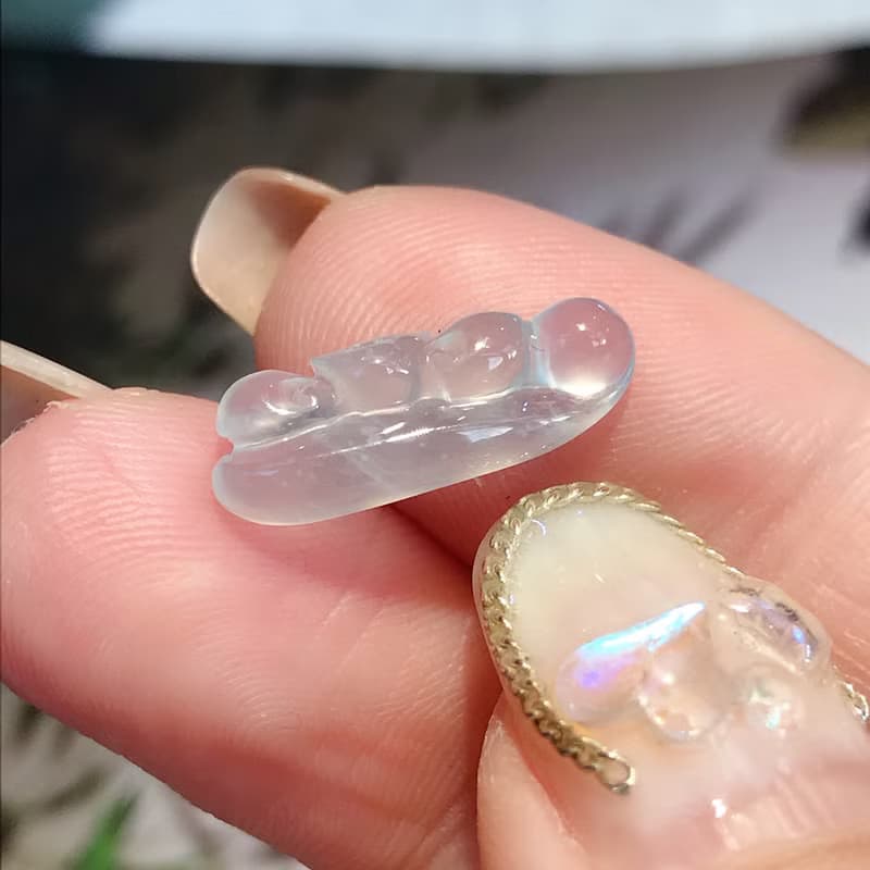 玻璃種翡翠巧雕福在眼前 | 裸石 | 天然緬甸玉A貨翡翠 | 送禮