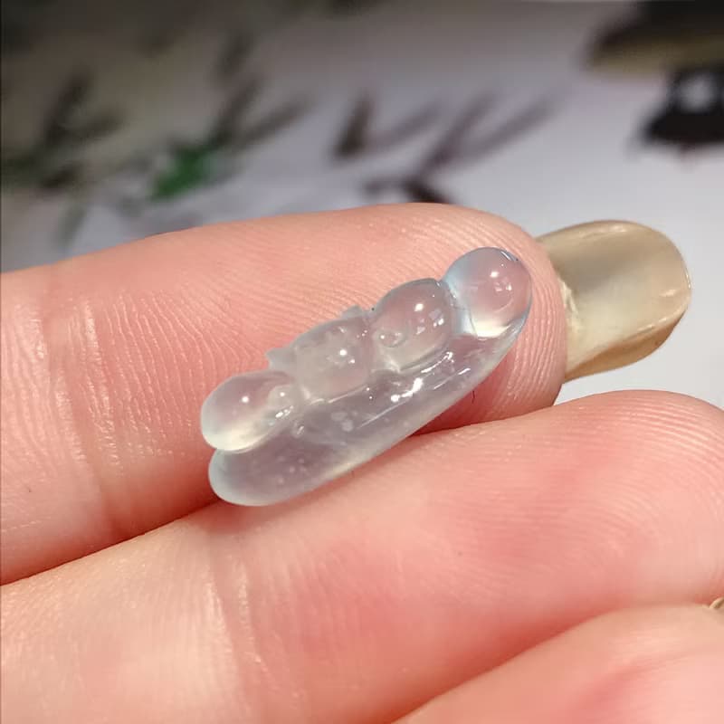 玻璃種翡翠巧雕福在眼前 | 裸石 | 天然緬甸玉A貨翡翠 | 送禮