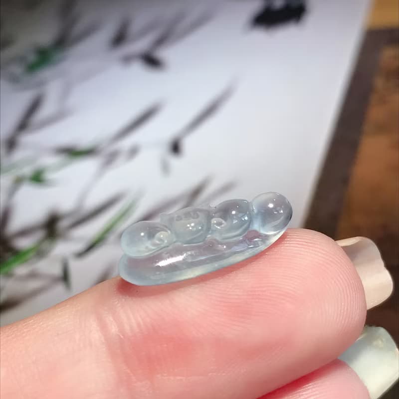 玻璃種翡翠巧雕福在眼前 | 裸石 | 天然緬甸玉A貨翡翠 | 送禮
