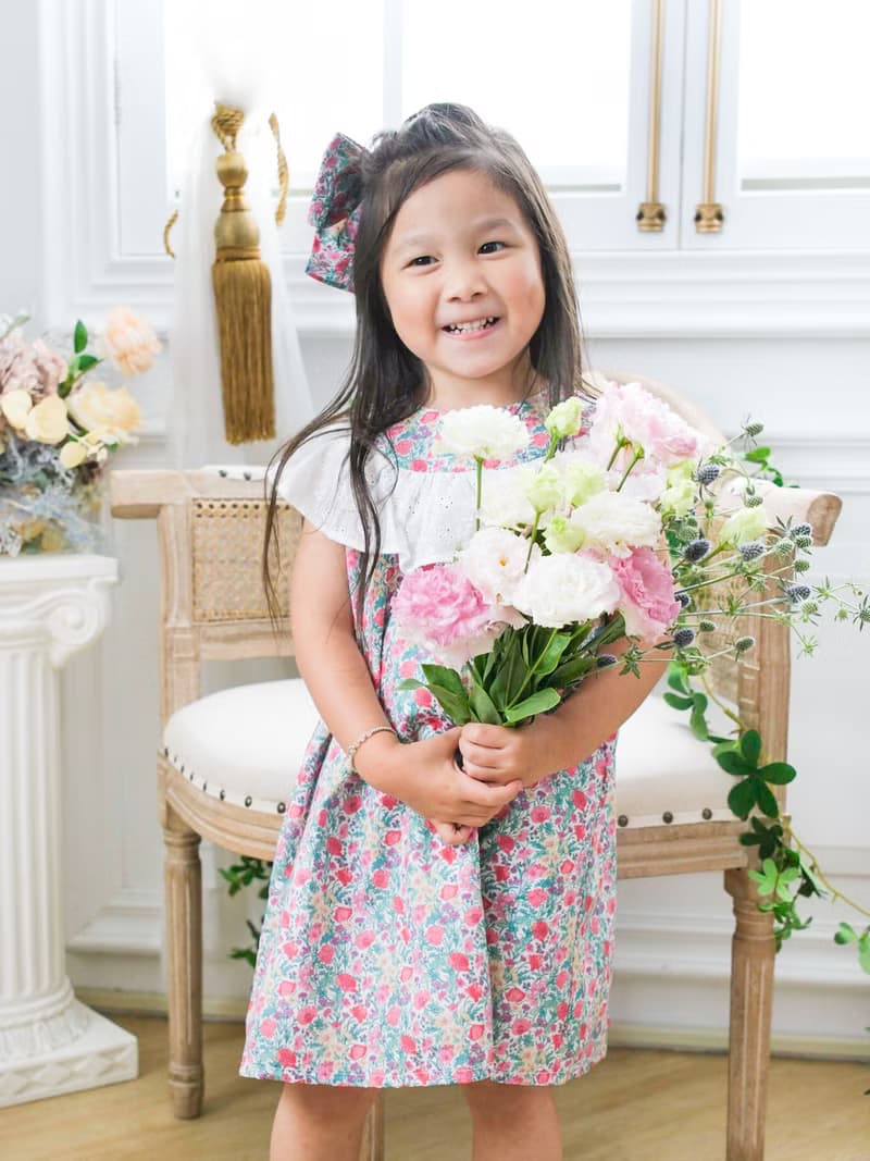 英國LIBERTY FABRICS女童Luna蕾絲雕花拼接洋裝