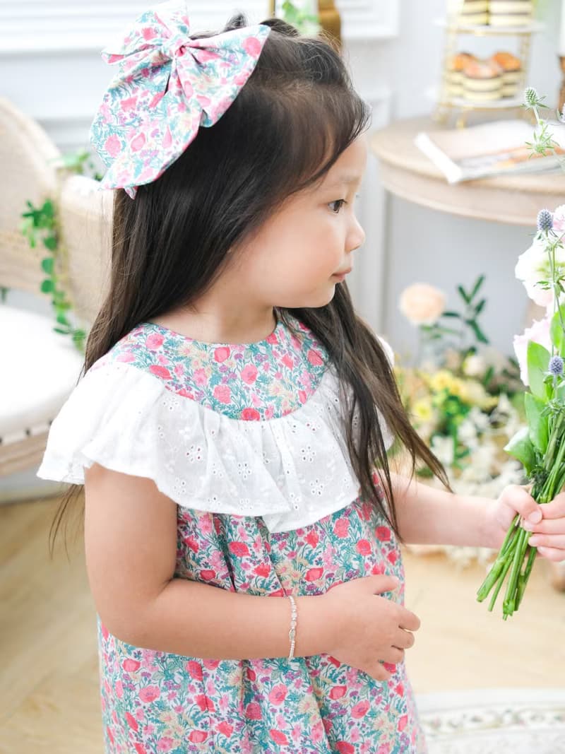 英國LIBERTY FABRICS女童Luna蕾絲雕花拼接洋裝