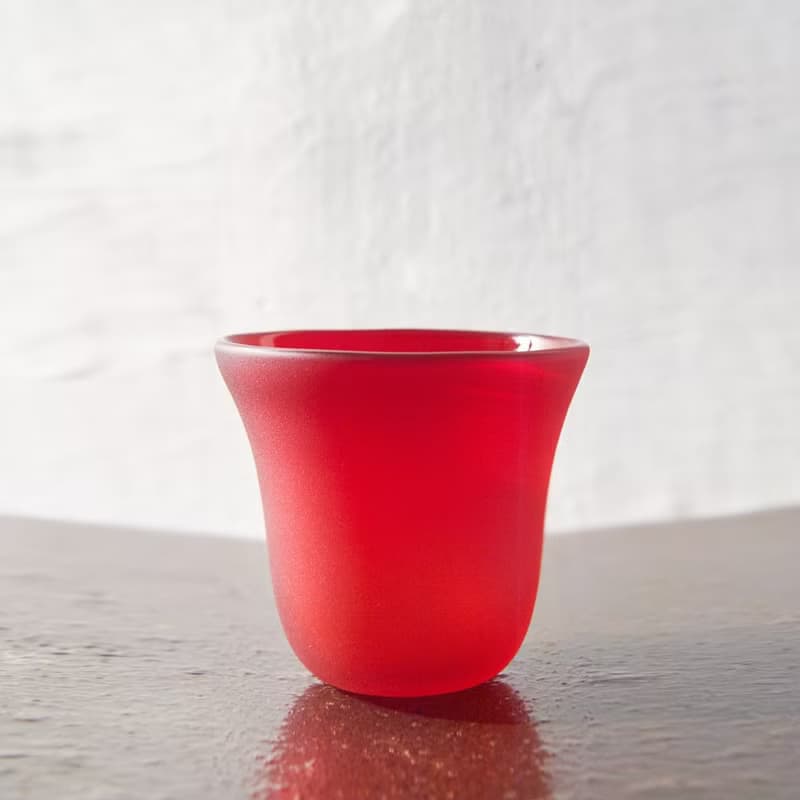 【3,co】手工彩色玻璃杯(小) - 紅