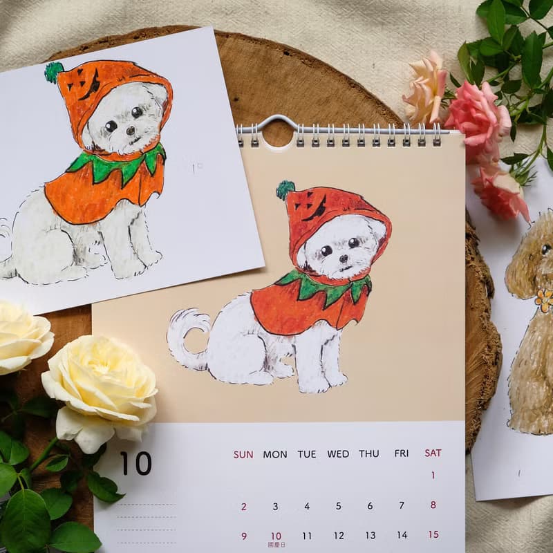 【聖誕禮物】2022 貓犬月曆 節慶插畫 Design by Tinne Hsu