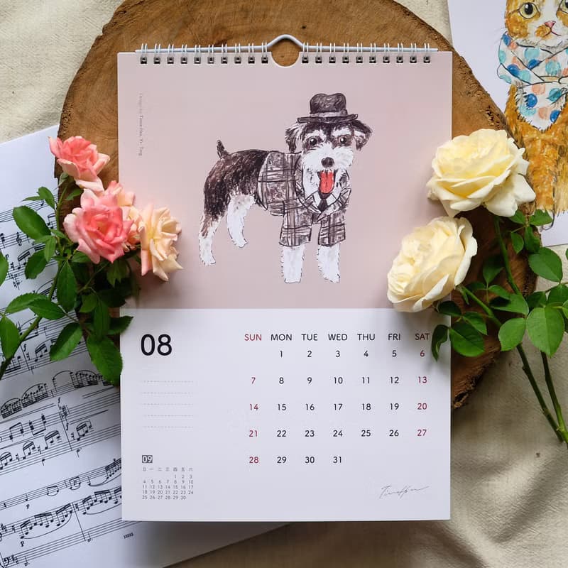 【聖誕禮物】2022 貓犬月曆 節慶插畫 Design by Tinne Hsu
