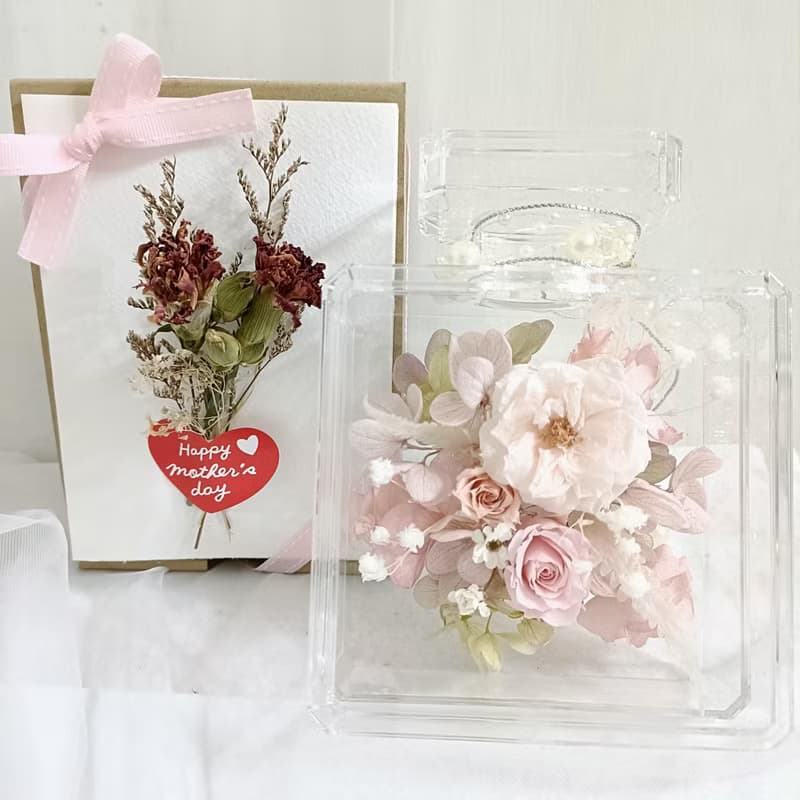 情人節禮物花束香水瓶永生玫瑰康乃馨 生日結婚捧花永生乾燥花母