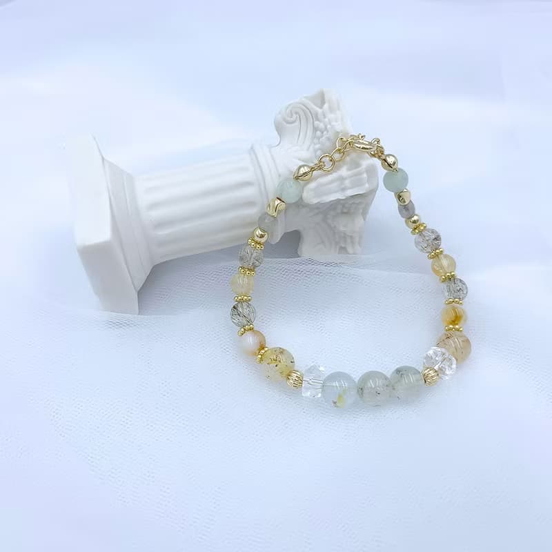 婆娑之影 / 托帕石 白水晶 黃水晶 銅髮晶 拉長石 螢石 水晶手鍊